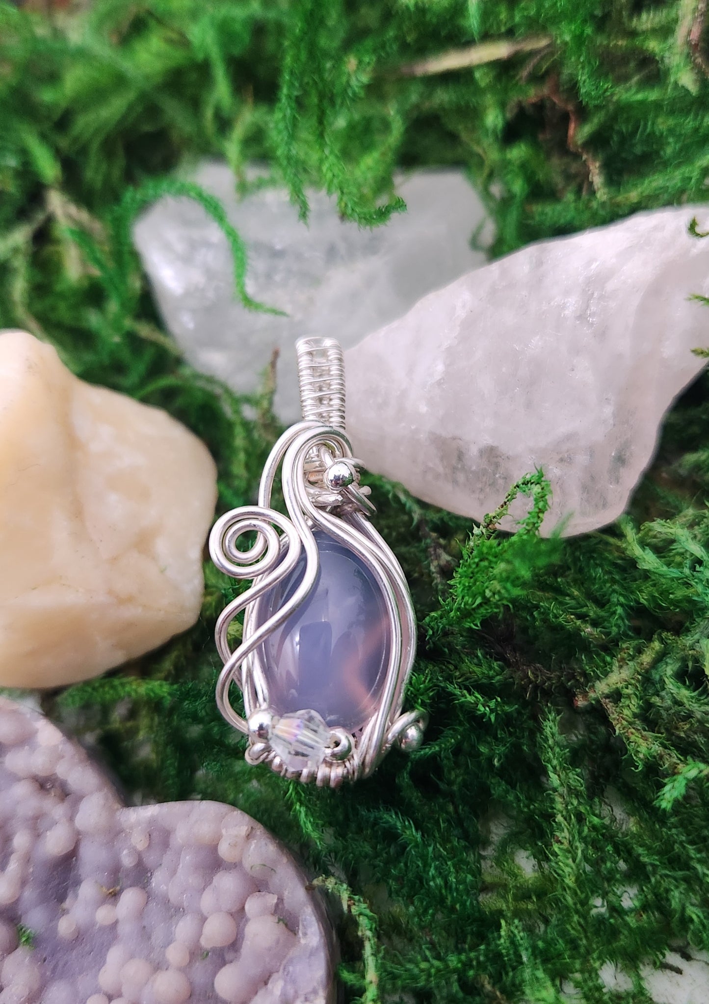 Purple chalcedony pendant
