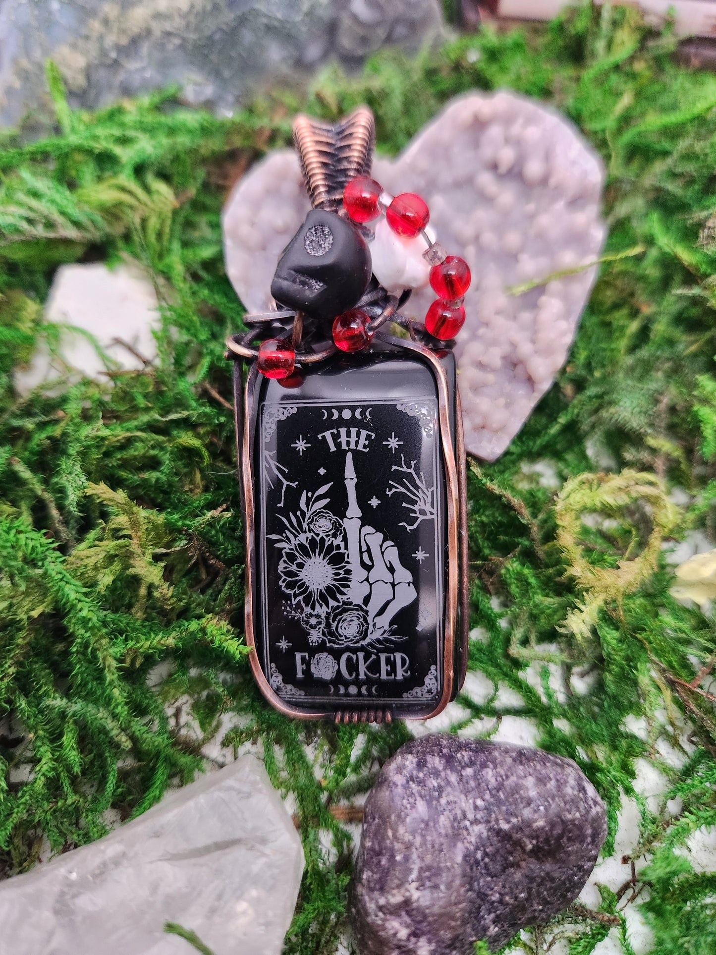 The F-er tarot onyx pendant