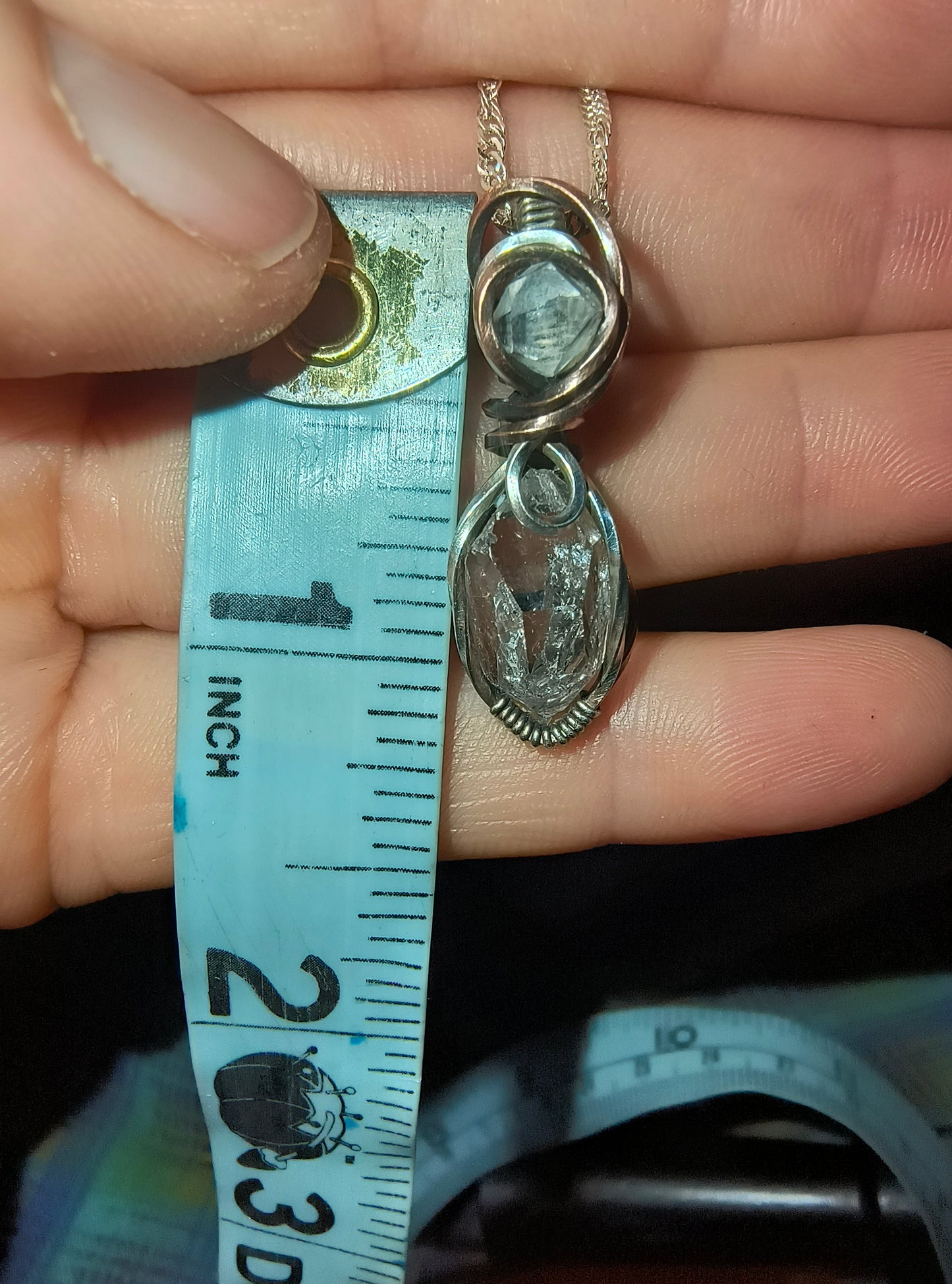 Double Herkimer Diamond Pendant