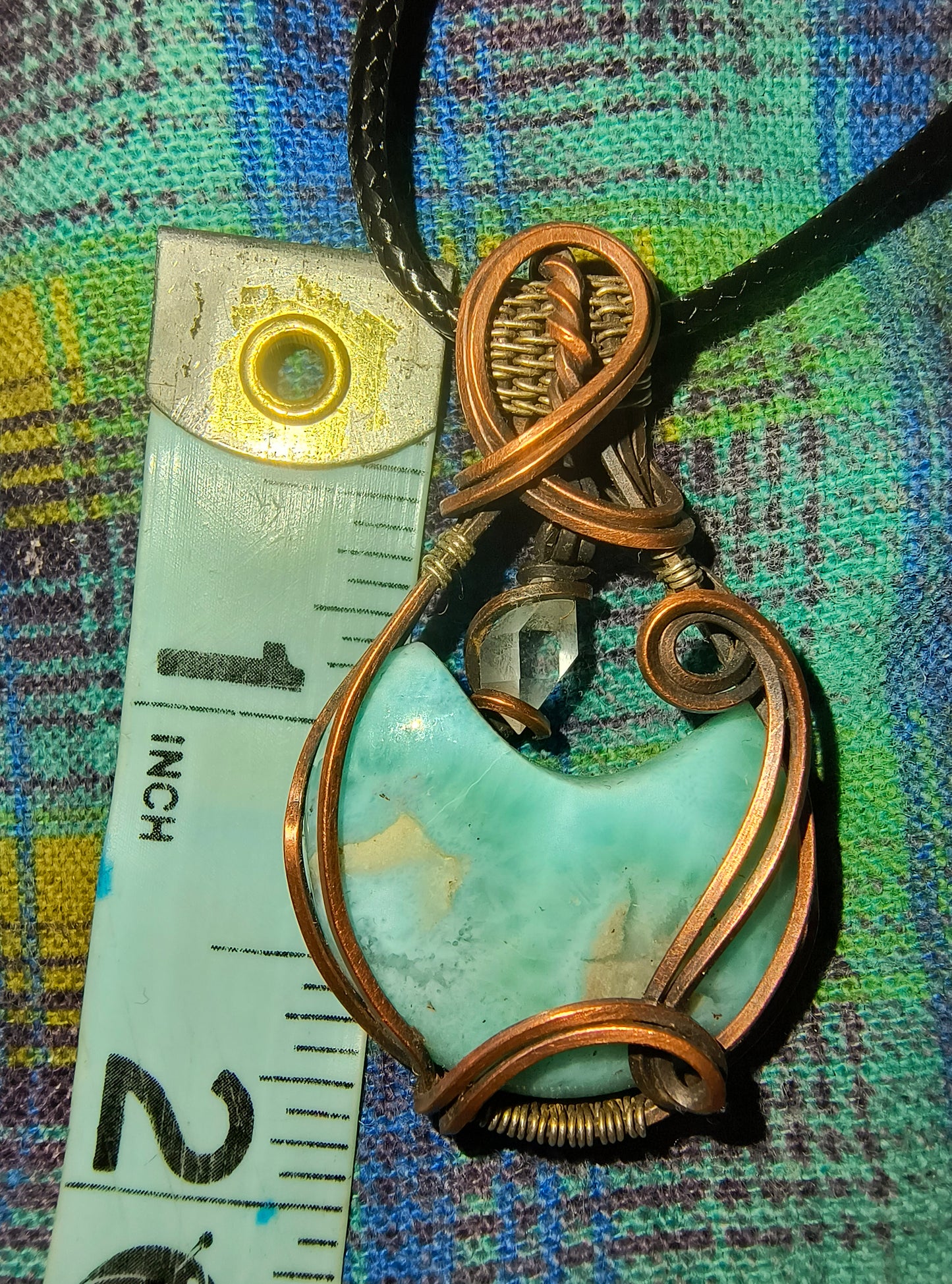 Herkimer Diamond & Larimar Pendant