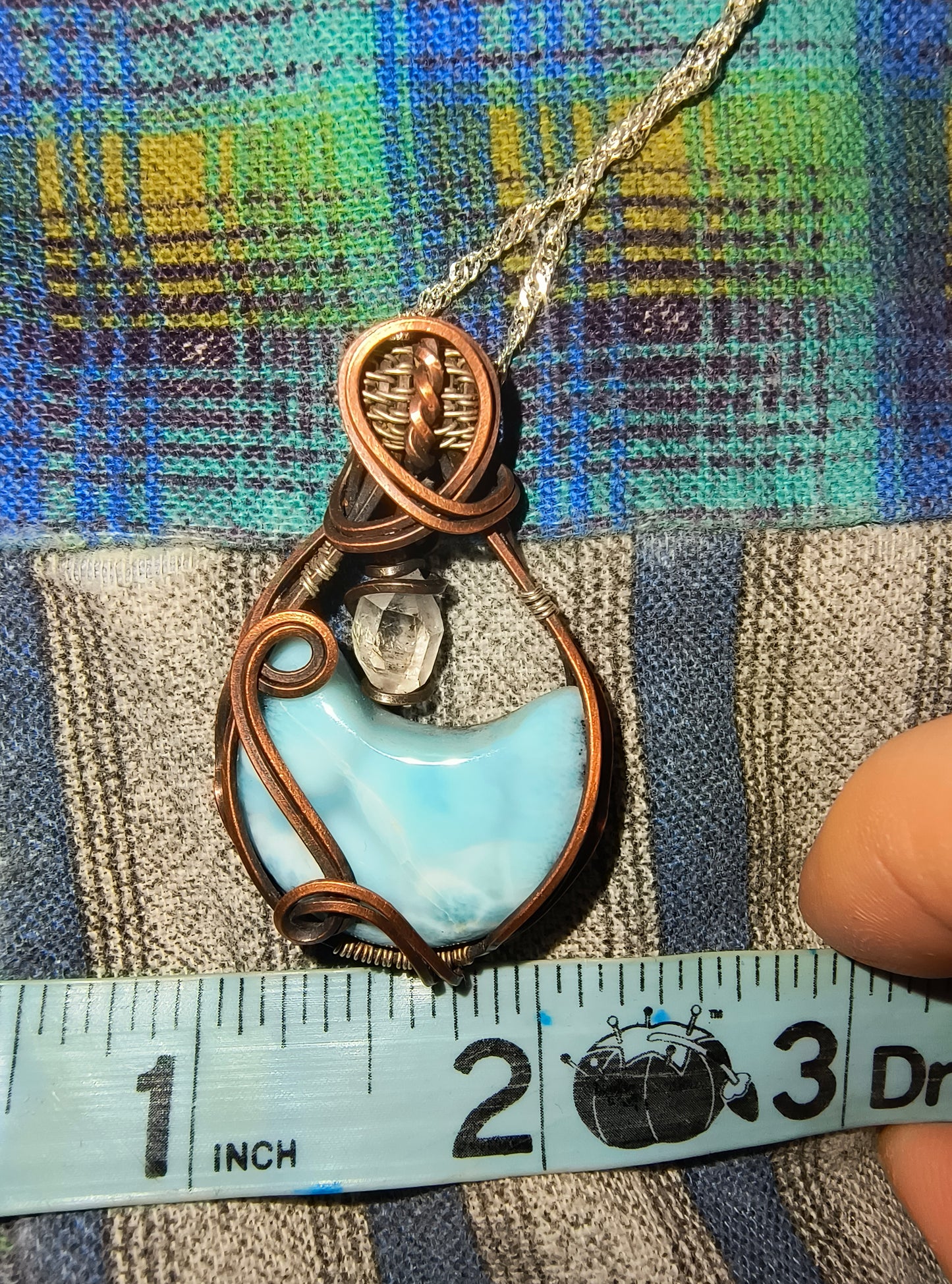 Larimar Moon Pendant