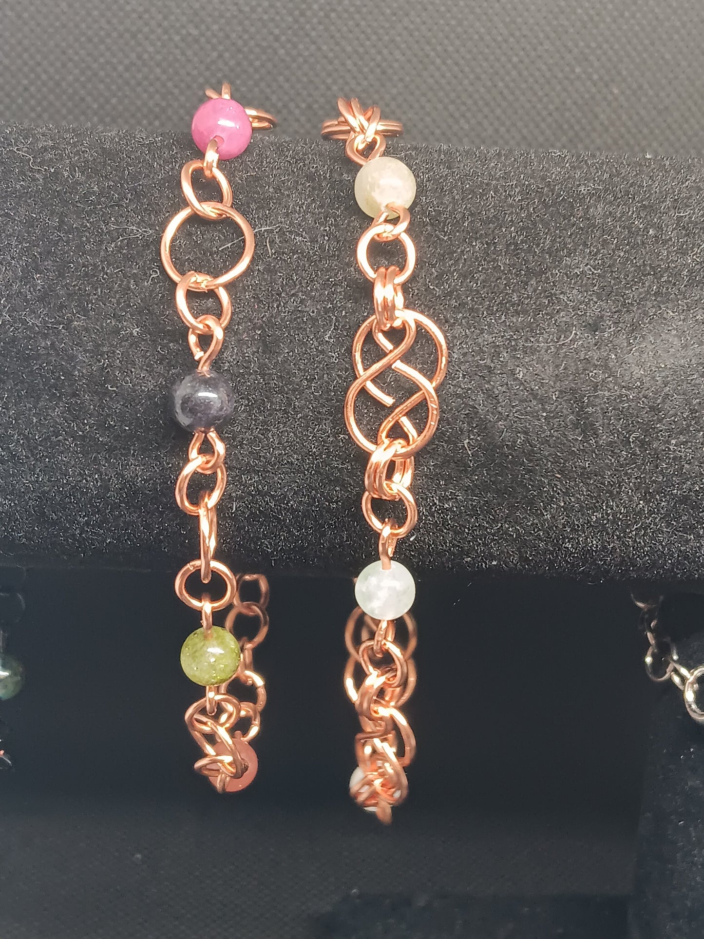 Beaded Wire Chain Link Bracelets