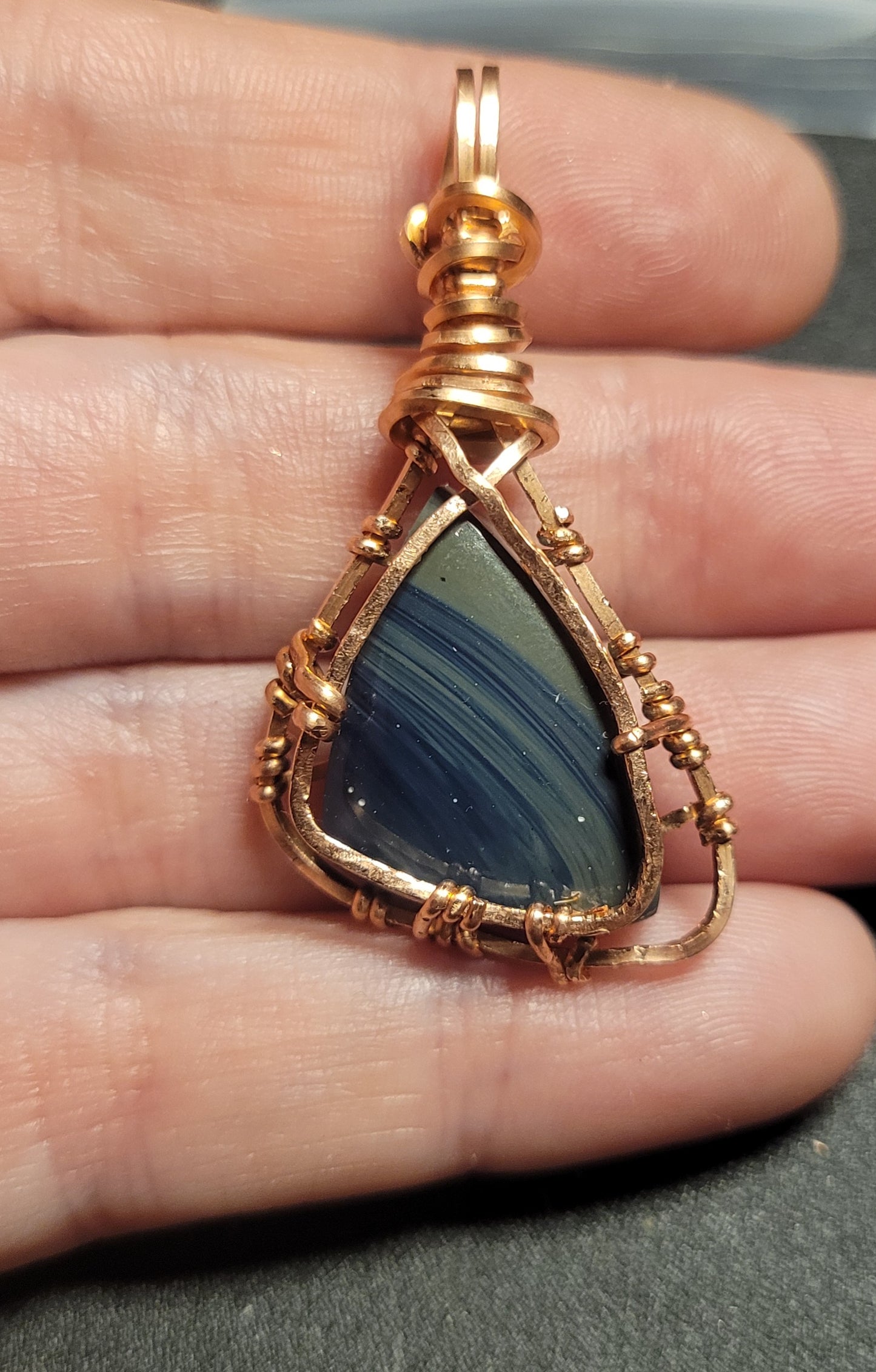 Leland blue glass pendant