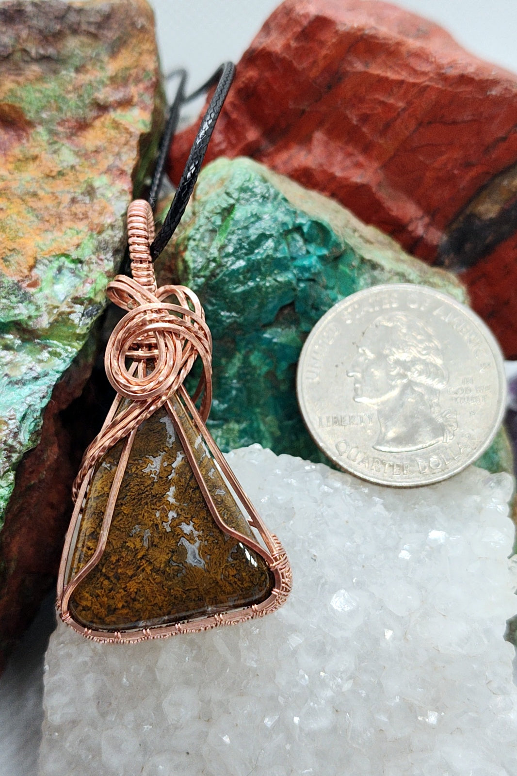 moss agate pendant
