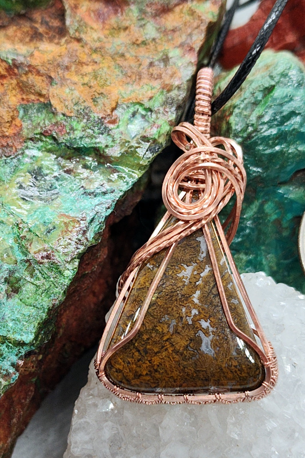moss agate pendant