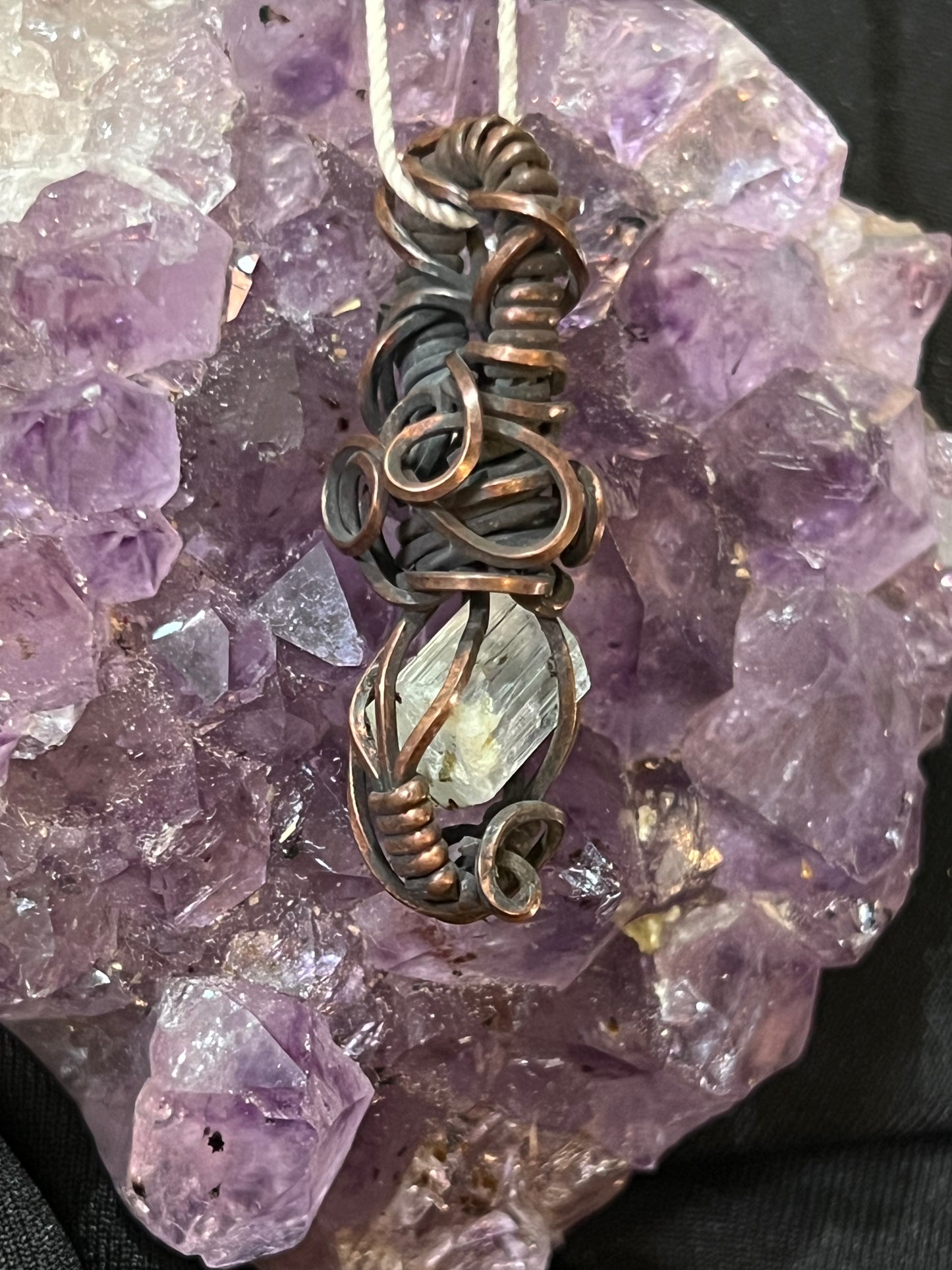 Rough Aquamarine Gemstone Wire Wrapped Pendant