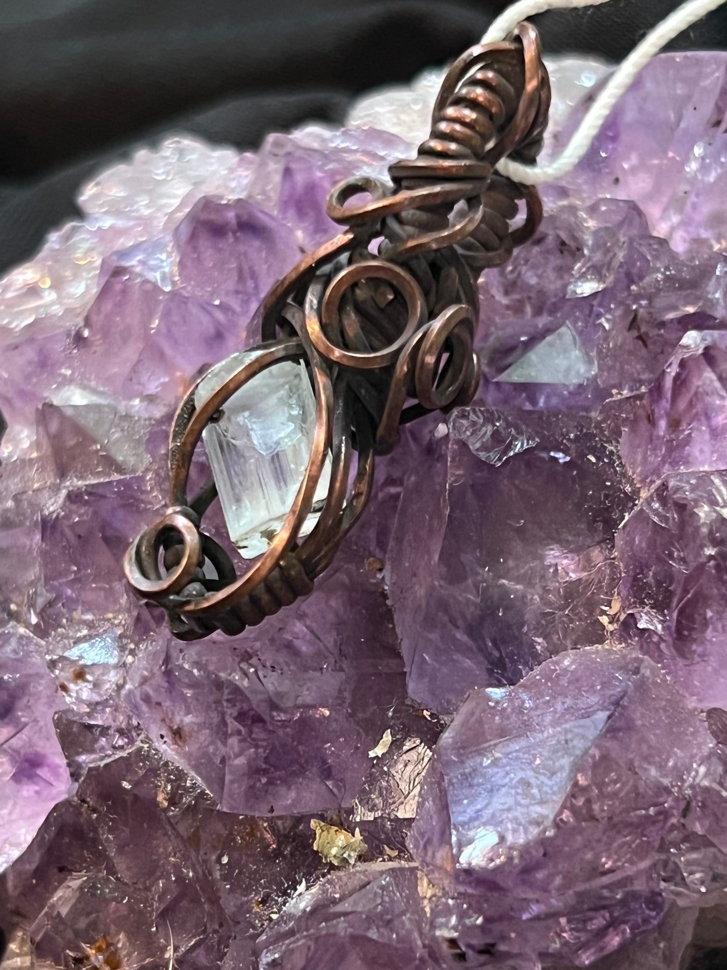 Rough Aquamarine Gemstone Wire Wrapped Pendant