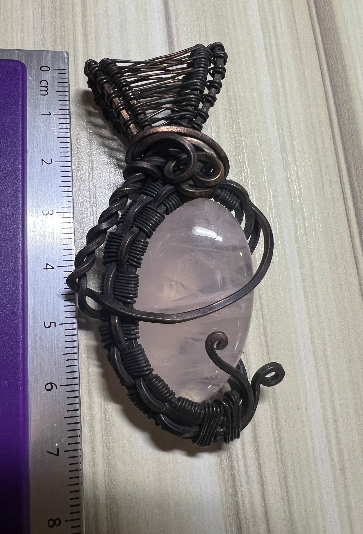 Rose Quartz Wire Wrapped Pendant