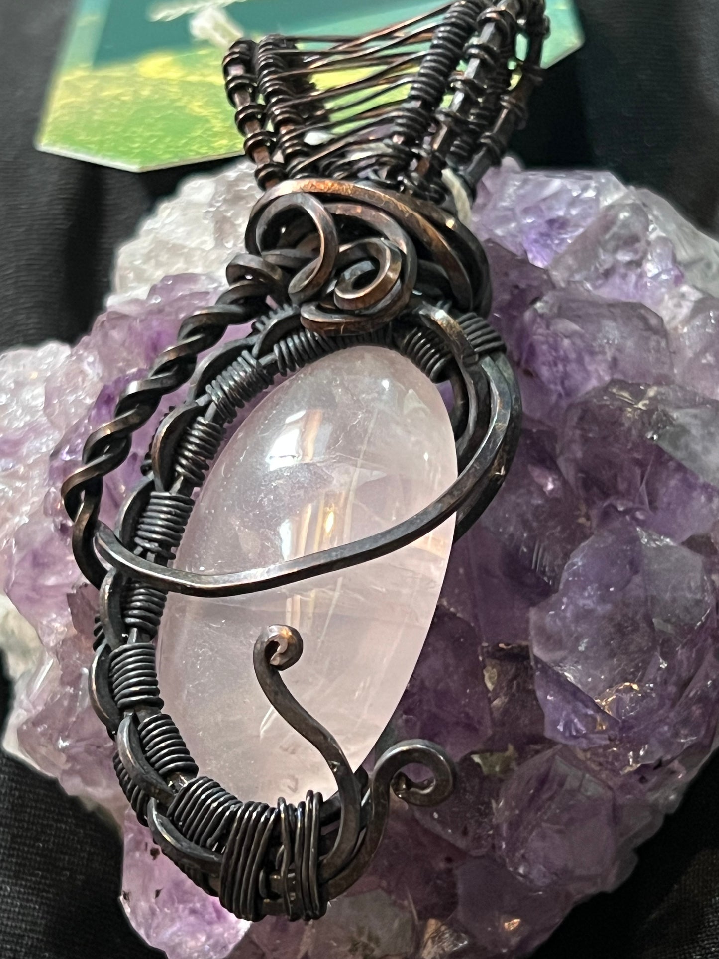 Rose Quartz Wire Wrapped Pendant