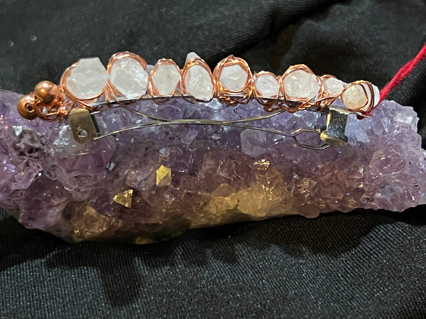 Lazer Quartz Points Barrette