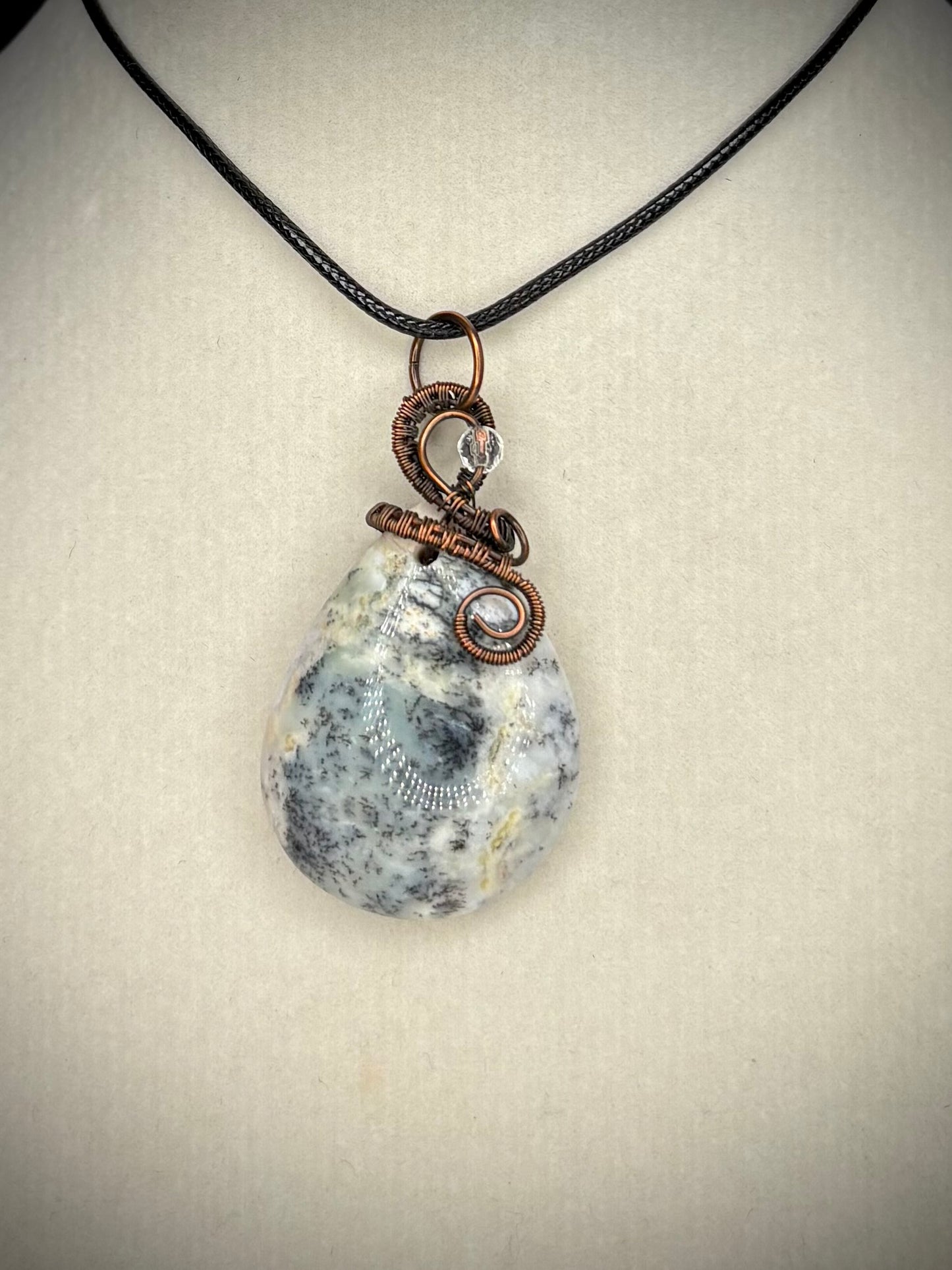 Dendritic Agate and Copper Pendant