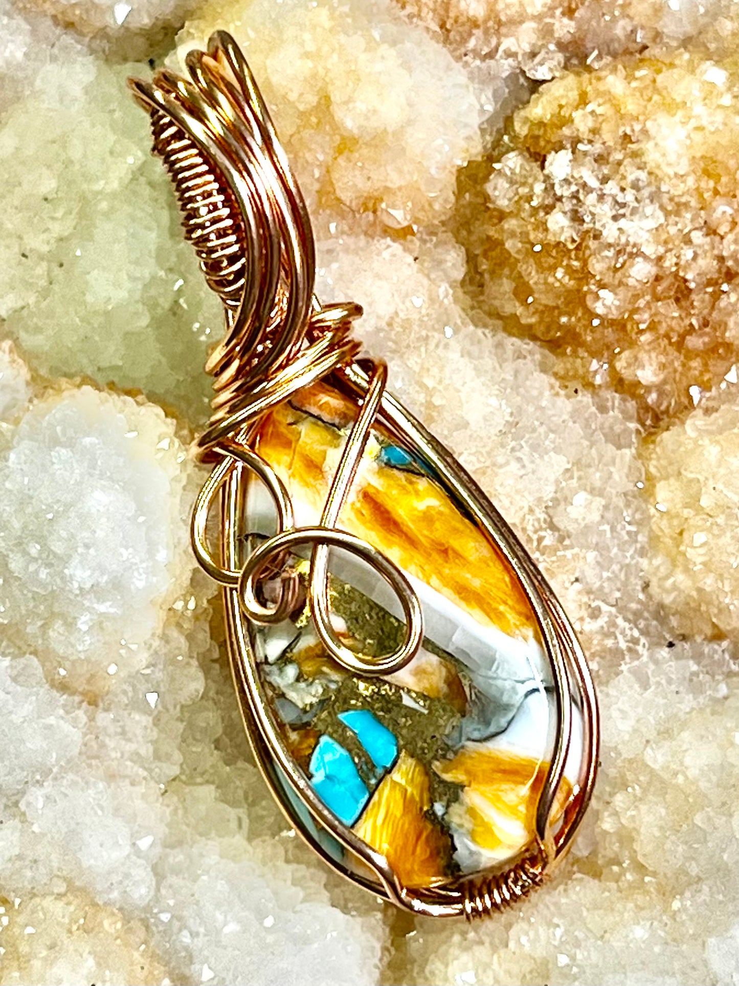 Spiny Oyster Turquoise Pendant
