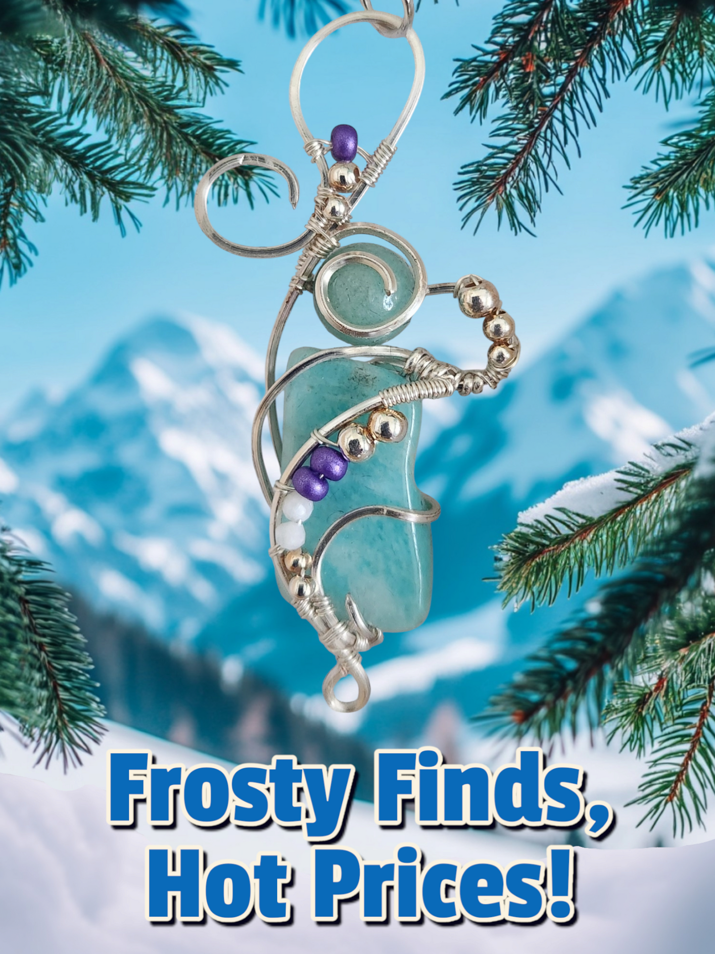 Wire wrapped Amazonite Pendant