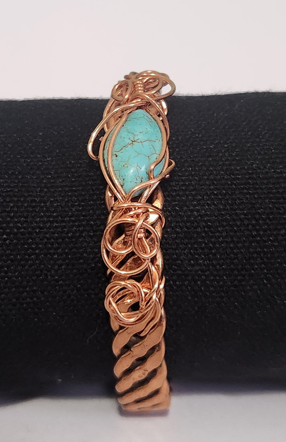 Copper Wire Wrapped Turquoise Bracelet