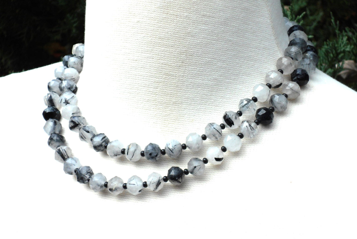 Double Strand of Tourmalated Quartz