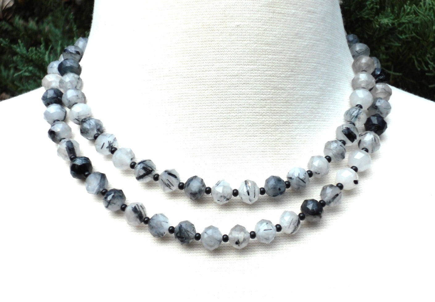 Double Strand of Tourmalated Quartz