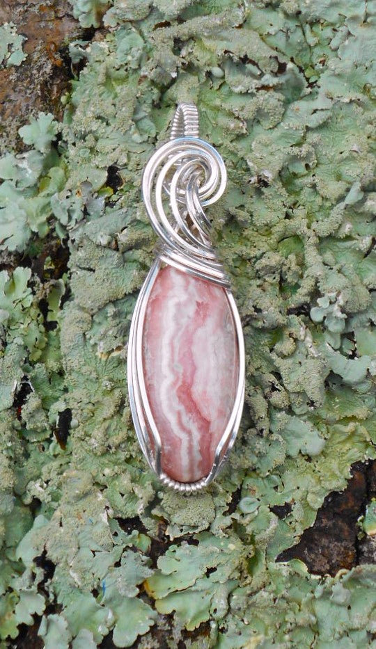 Rhodochrosite Petite Oval Pendant