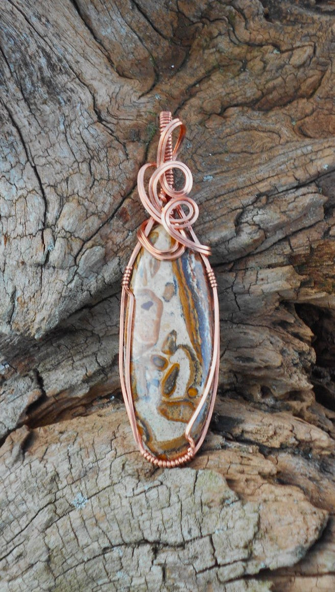 Leopardskin Jasper Elongated Oval Pendant