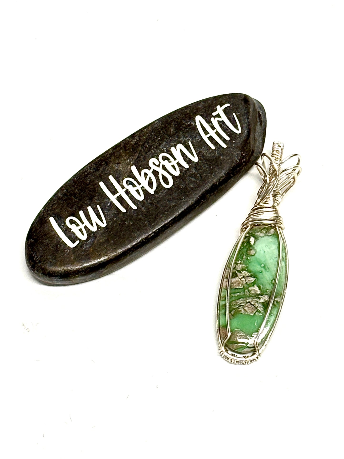 HANDMADE Variscite Wire Wrapped Elegant Pendant, Artisan Jewelry Gift for Her