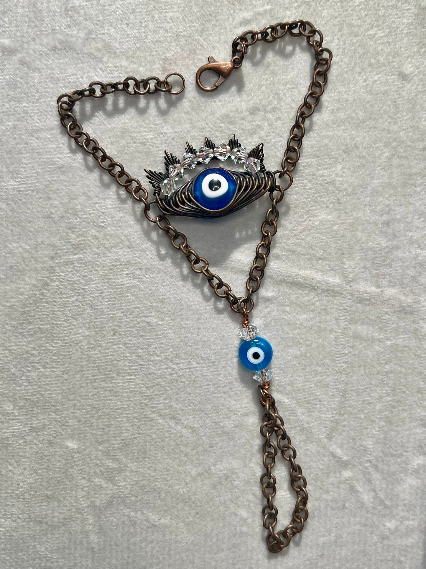 Evil Eye Harem Wrap Crystal Bracelet