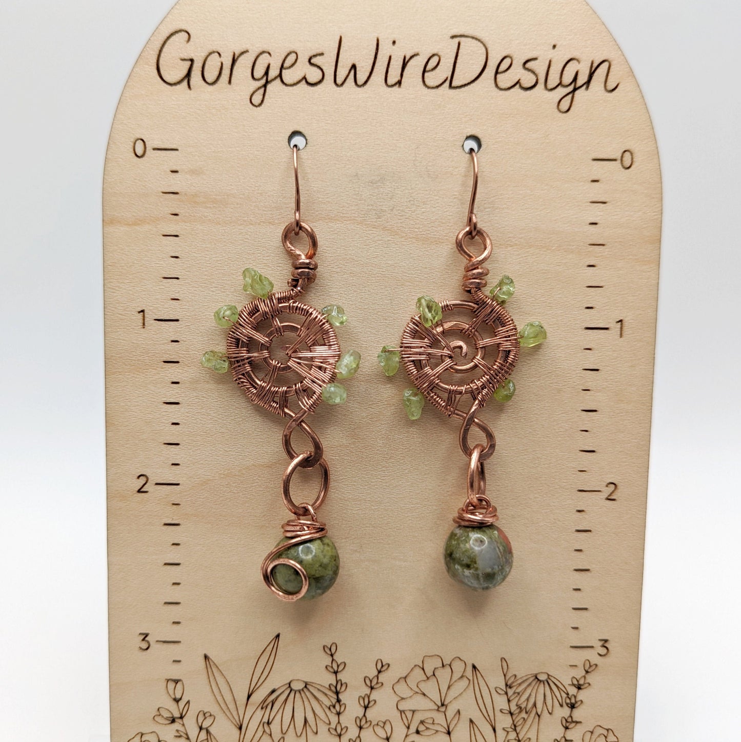 Woven Copper Spiral Earrings
