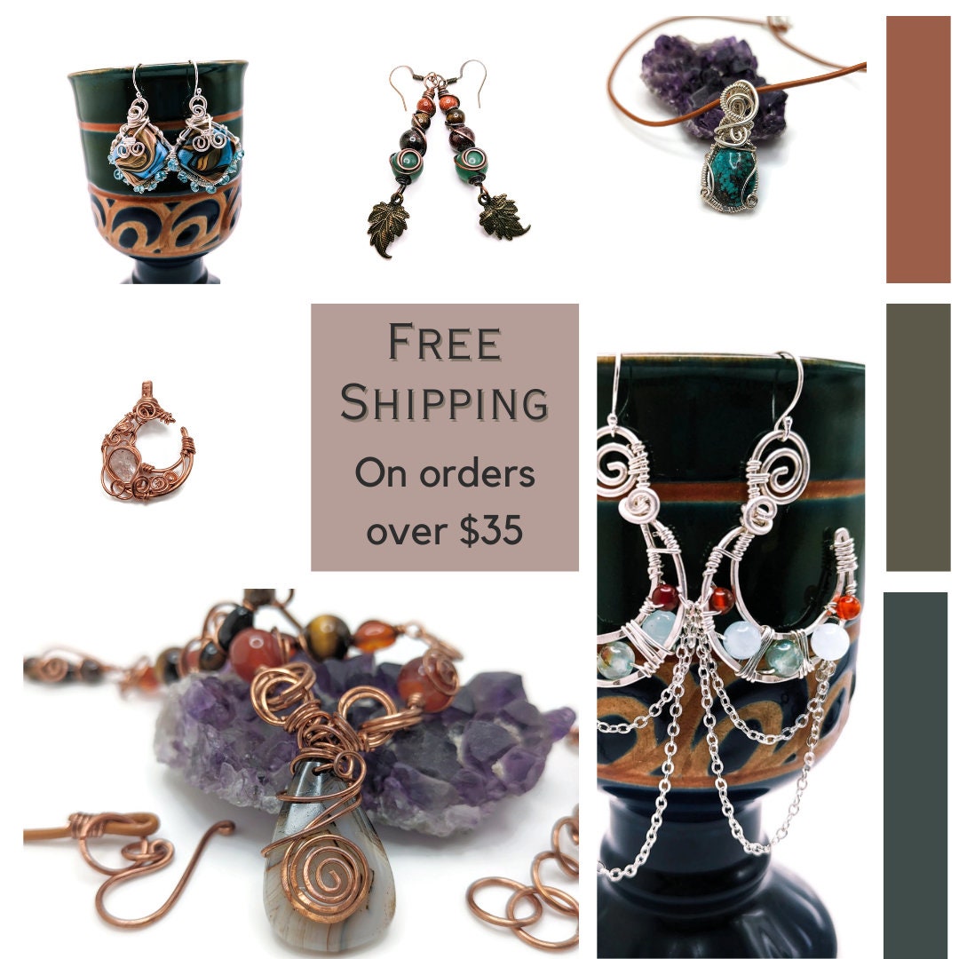 Woven Copper Spiral Earrings