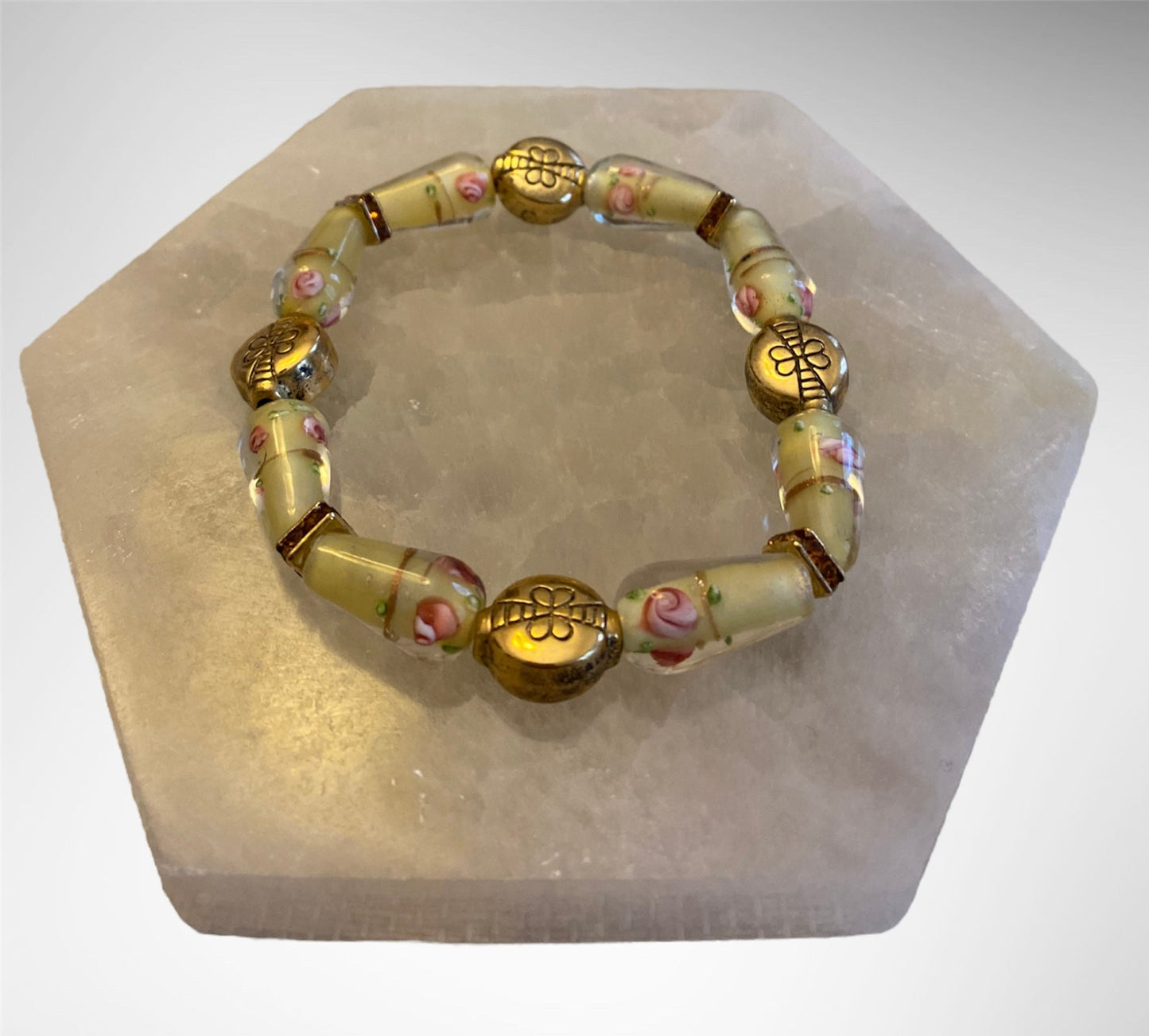 Pink Petals Beaded Bracelet