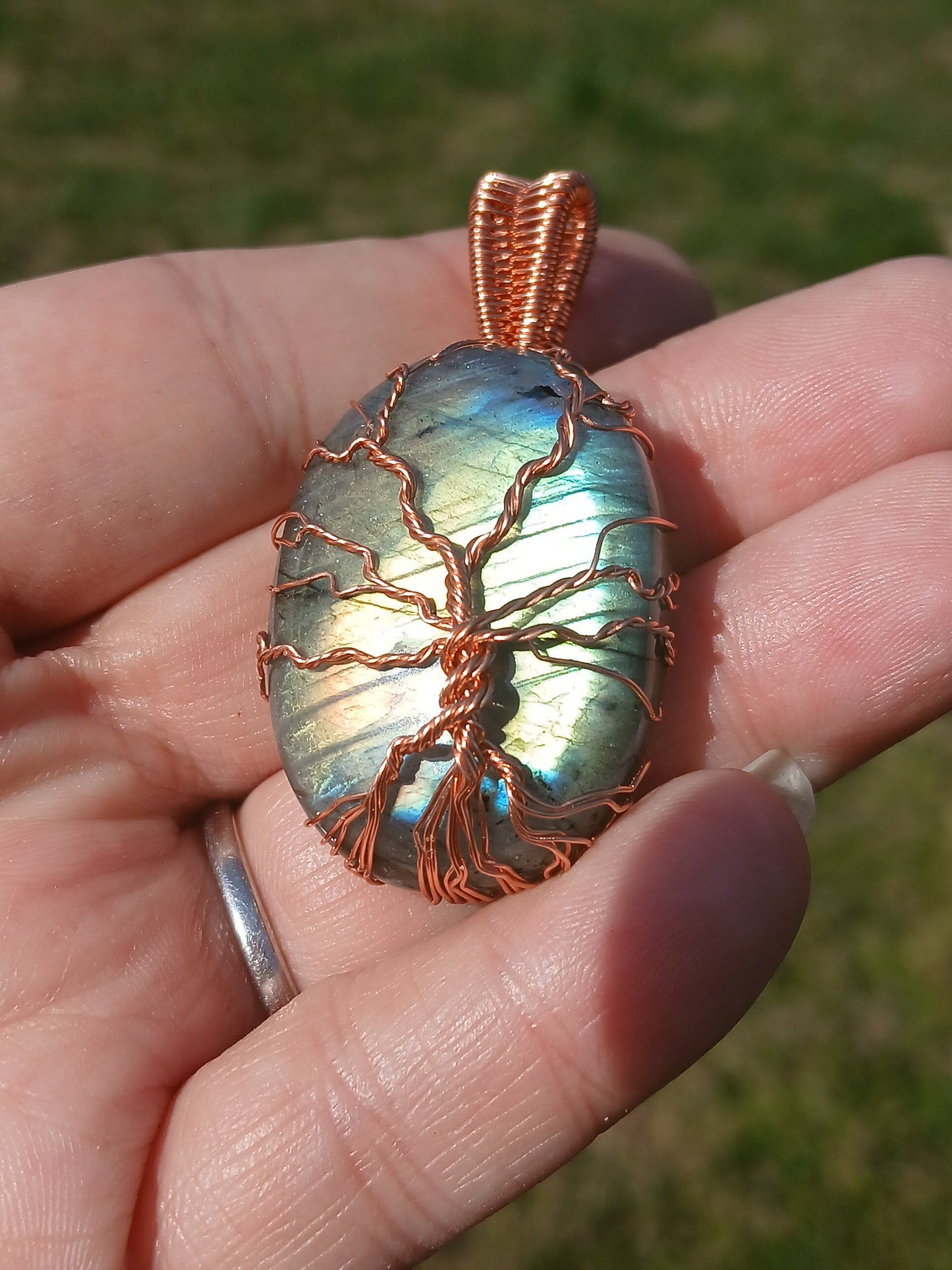 Labradorite Copper Tree Of Life Pendant