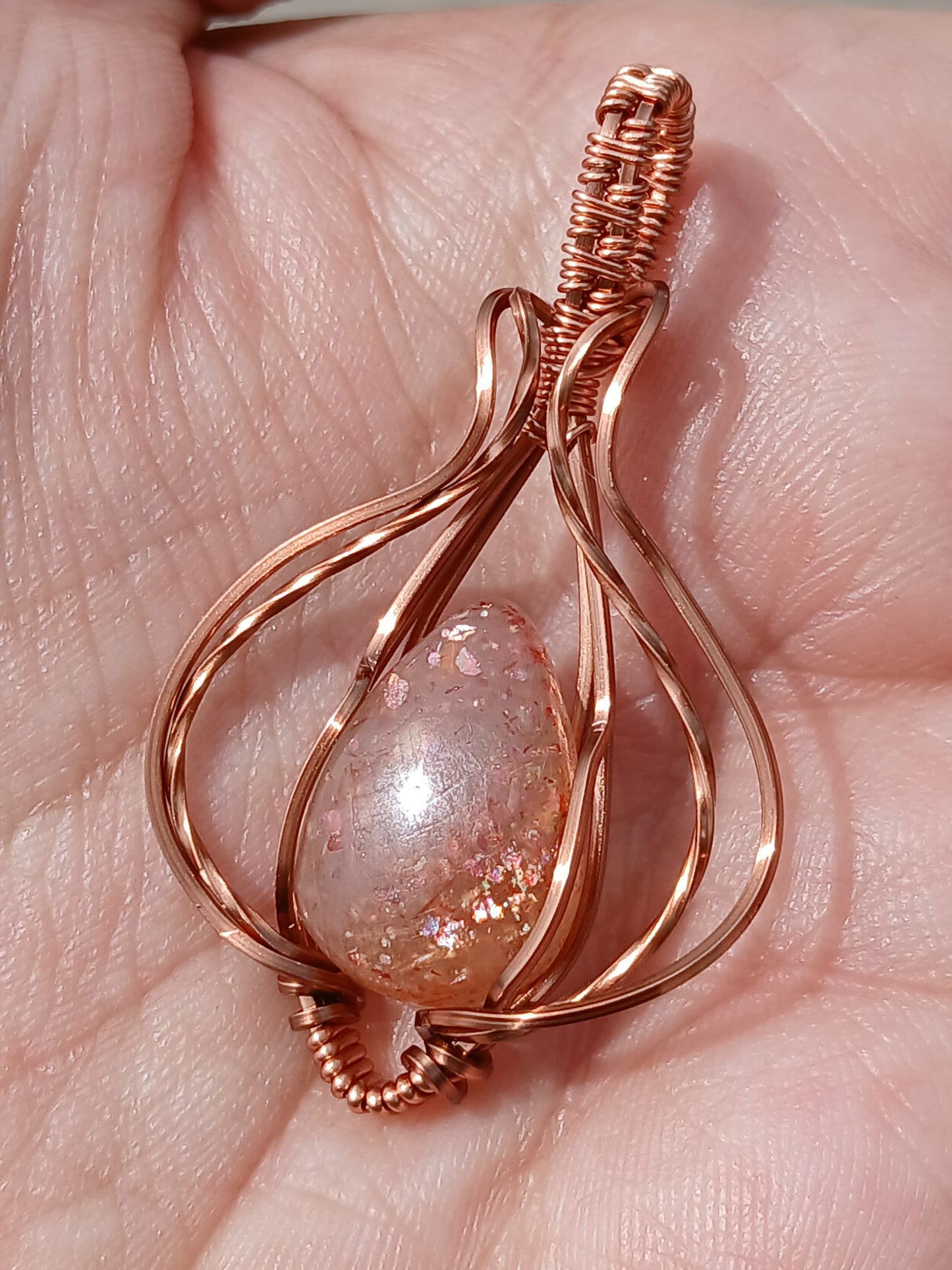 Ginger Freckles 2, Sunstone Copper Pendant