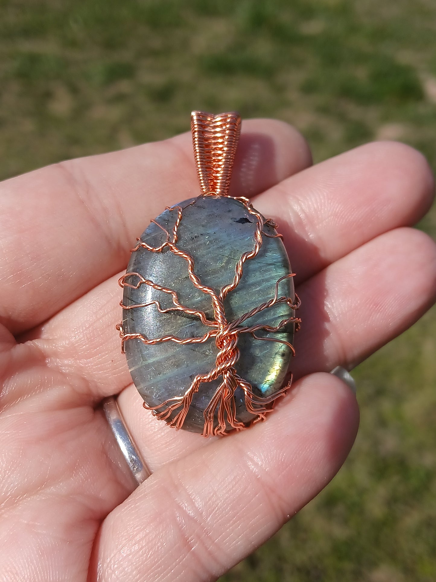 Labradorite Copper Tree Of Life Pendant