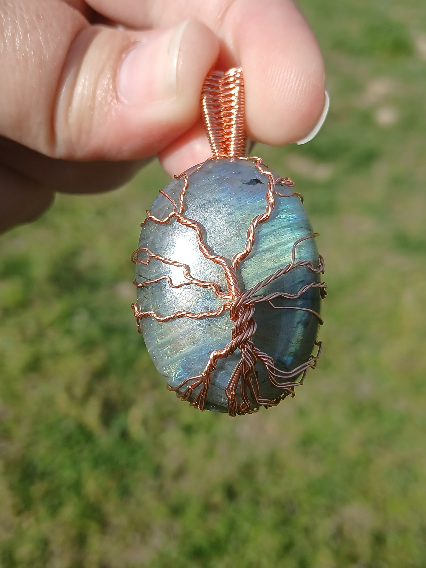 Labradorite Copper Tree Of Life Pendant