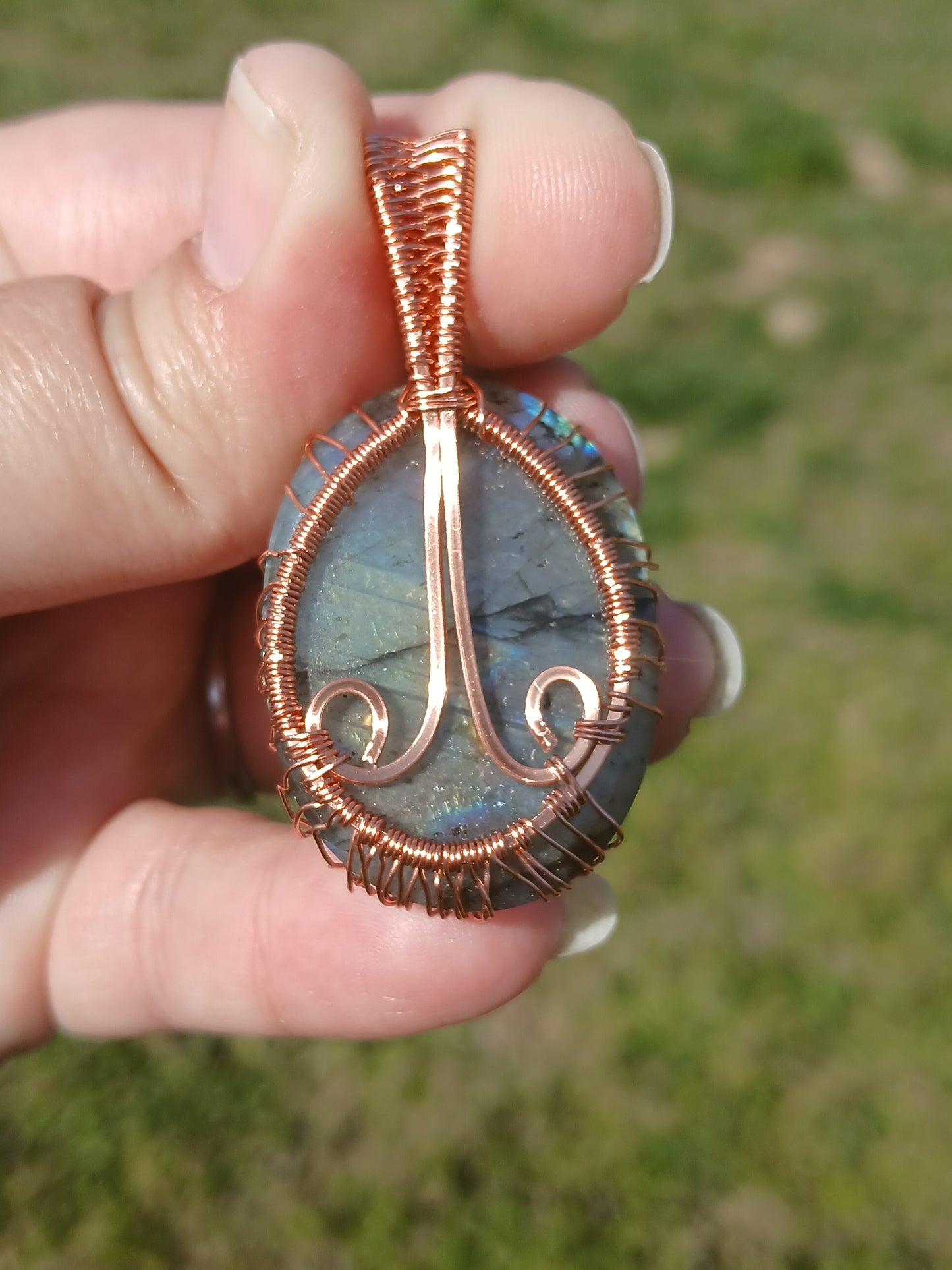 Labradorite Copper Tree Of Life Pendant