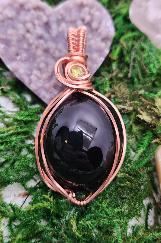 Rainbow obsidian pendant