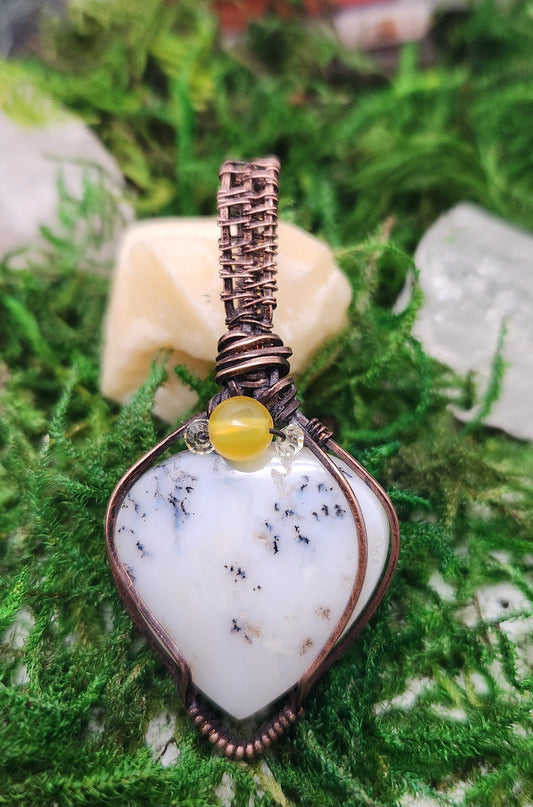 Dendritic opal pendant
