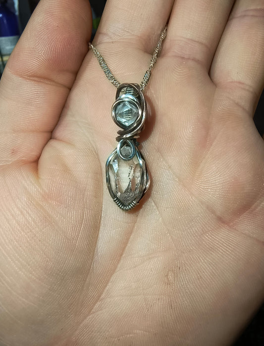 Double Herkimer Diamond Pendant