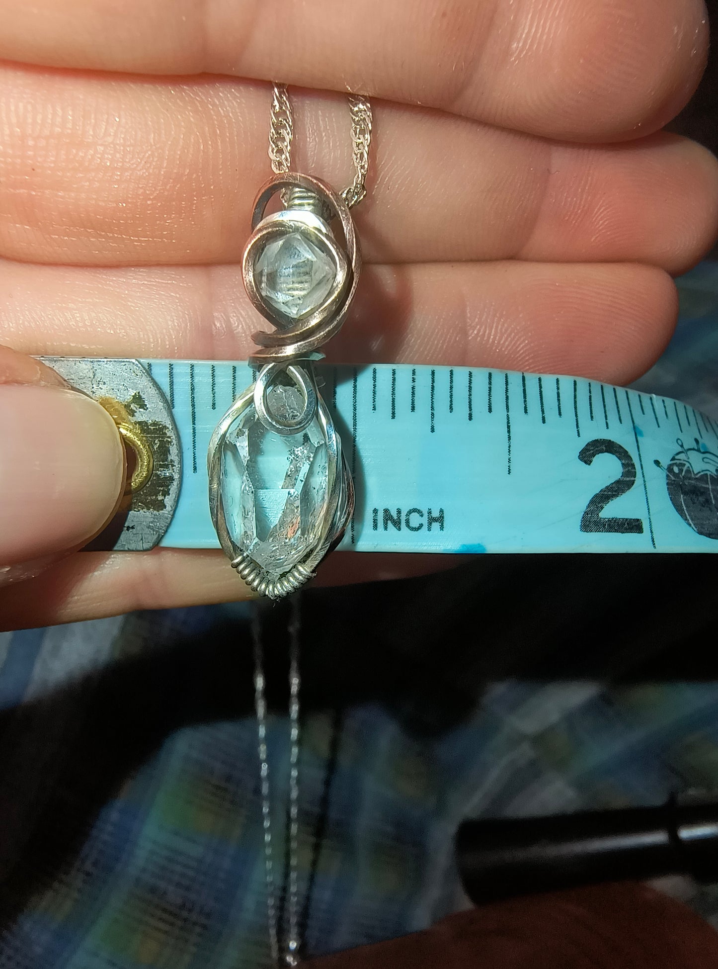 Double Herkimer Diamond Pendant