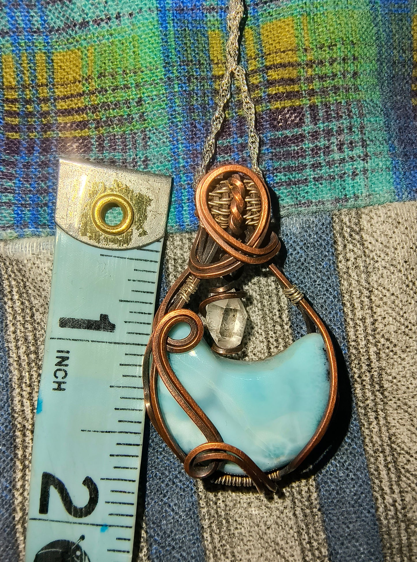 Larimar Moon Pendant
