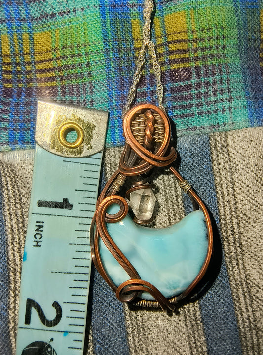 Larimar Moon Pendant