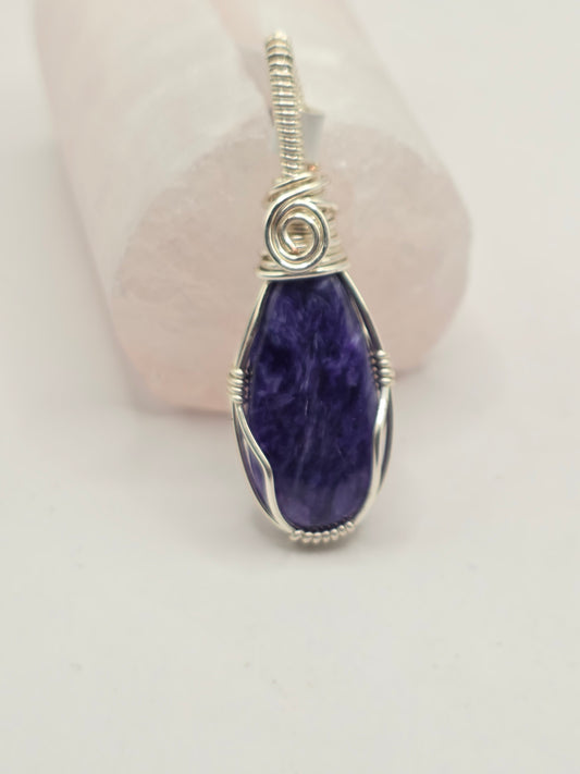 Charoite Teardrop Pendant