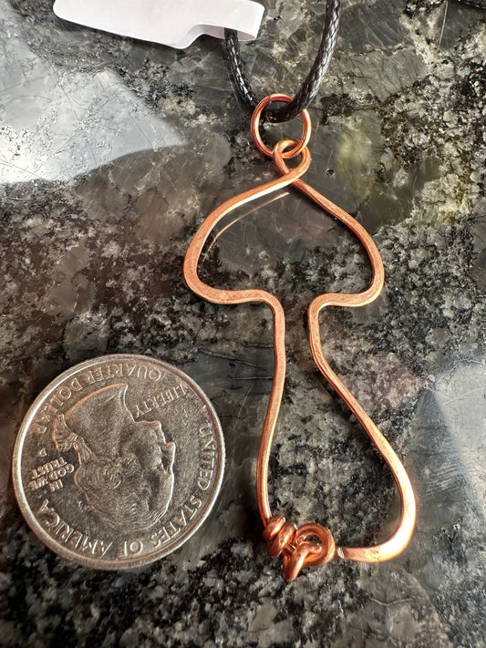 Copper mushroom pendant