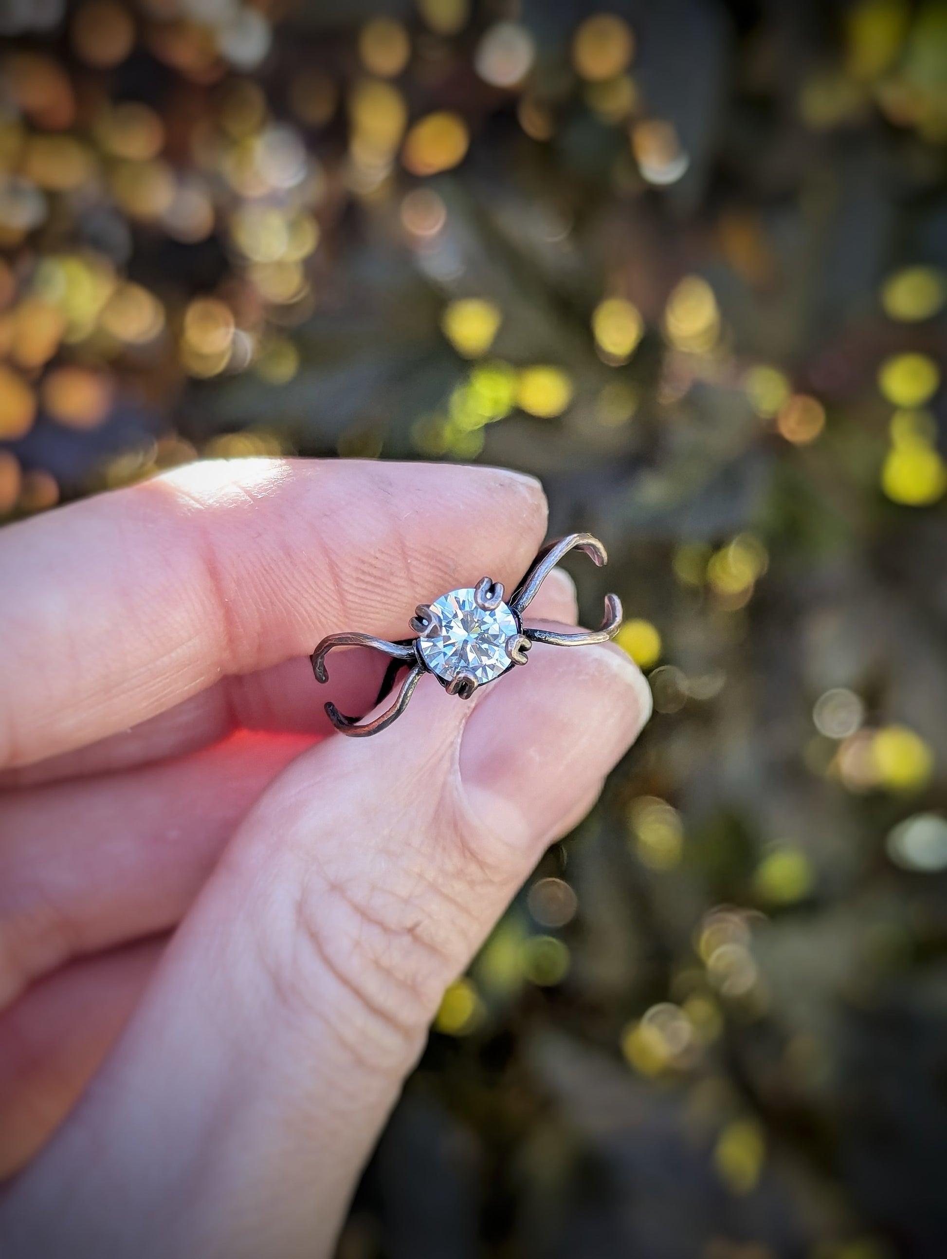 Solitaire CZ Copper Ring