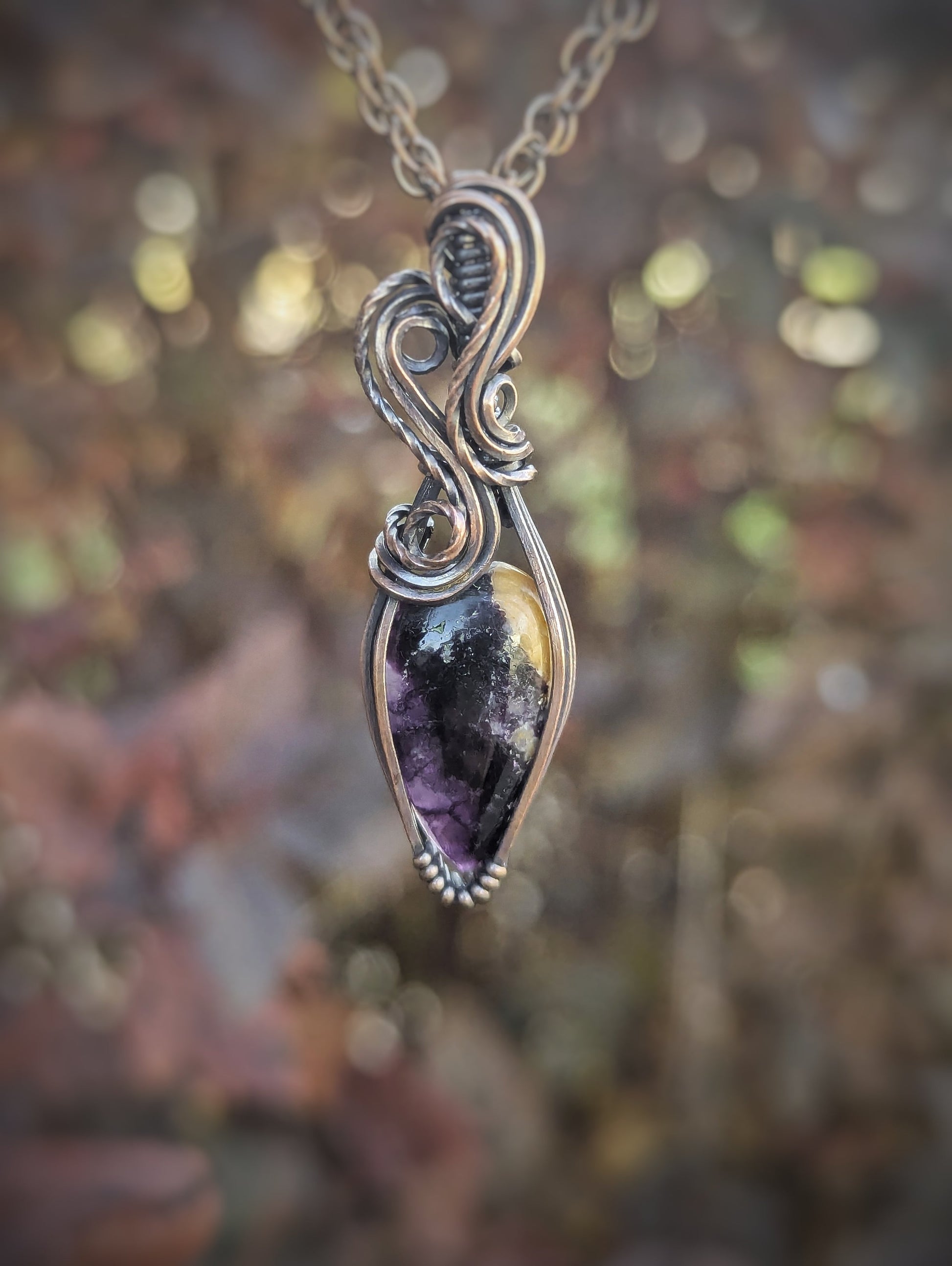 Gemmy Morado Opal Wire Wrapped Necklace