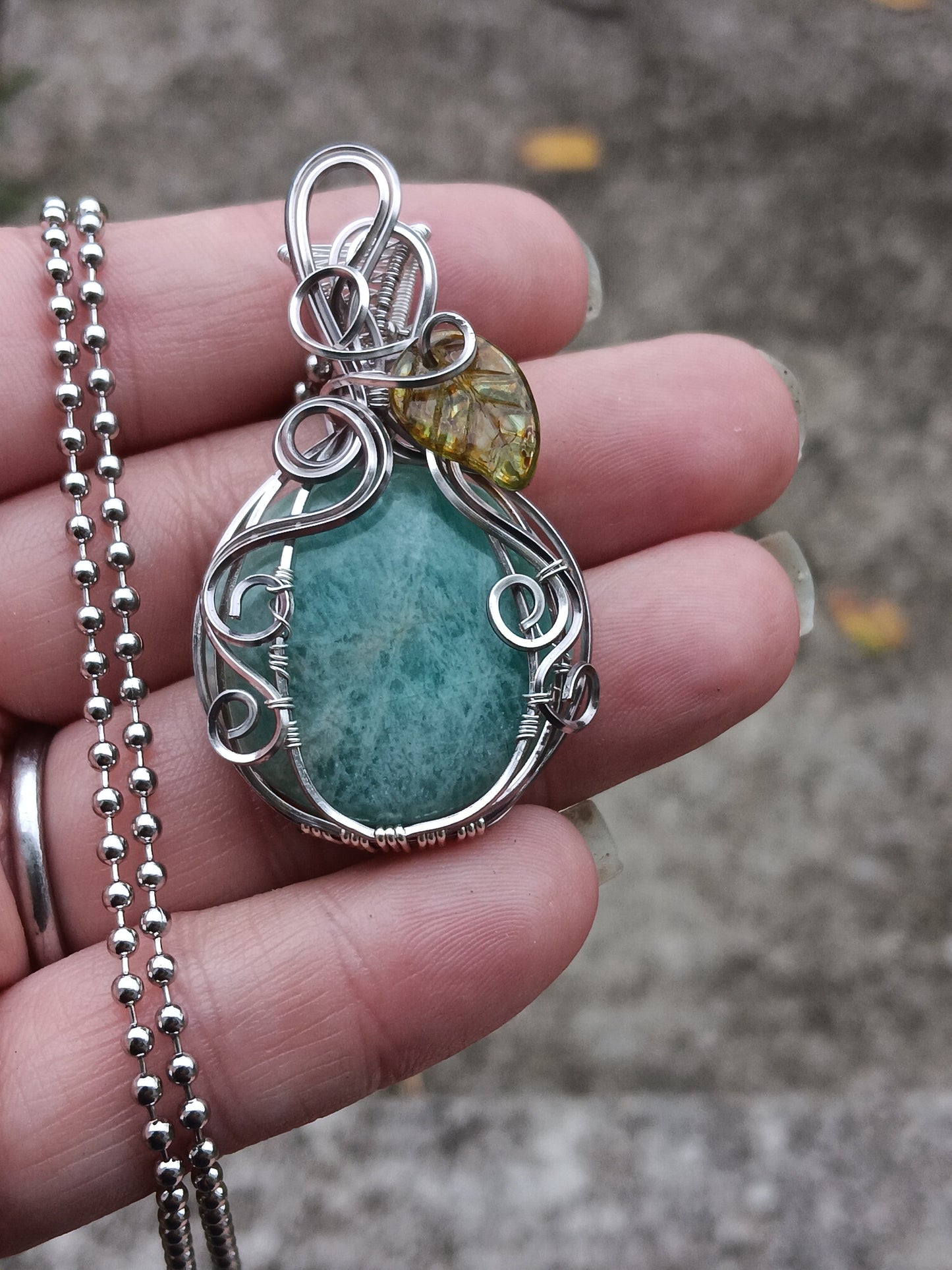 Amazonite Pumpkin Pendant