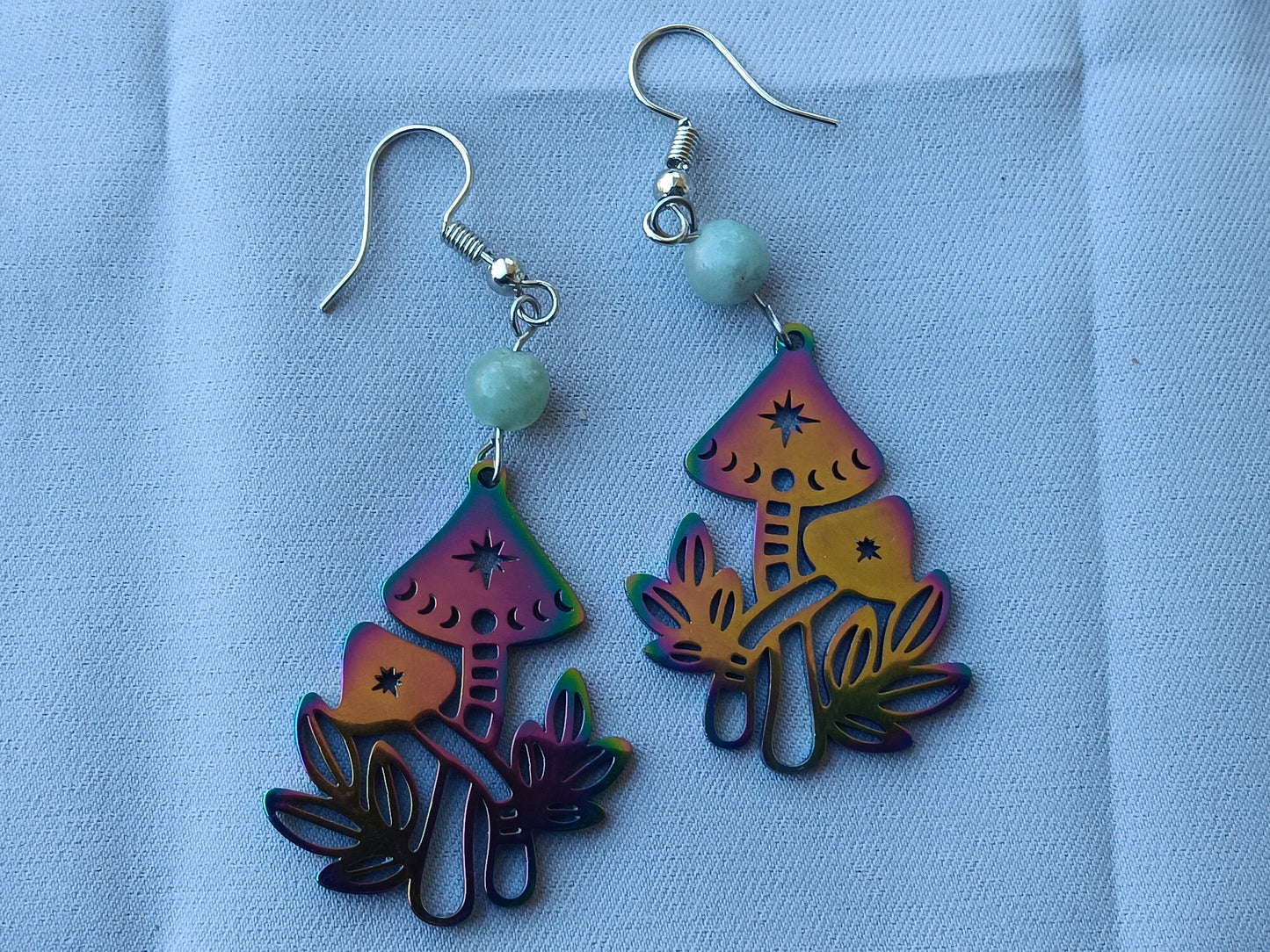 Rainbow Charm Beaded Dangle Earrings