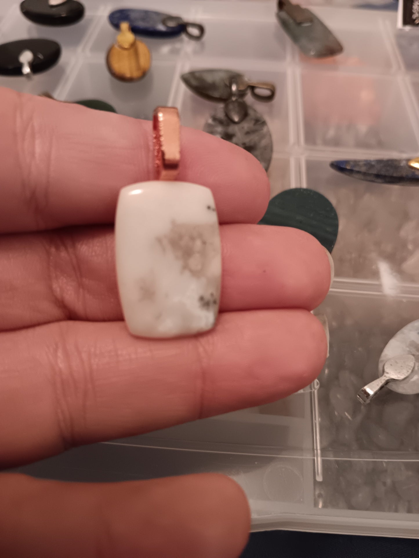 Dendritic Agate Simple Bail Pendant