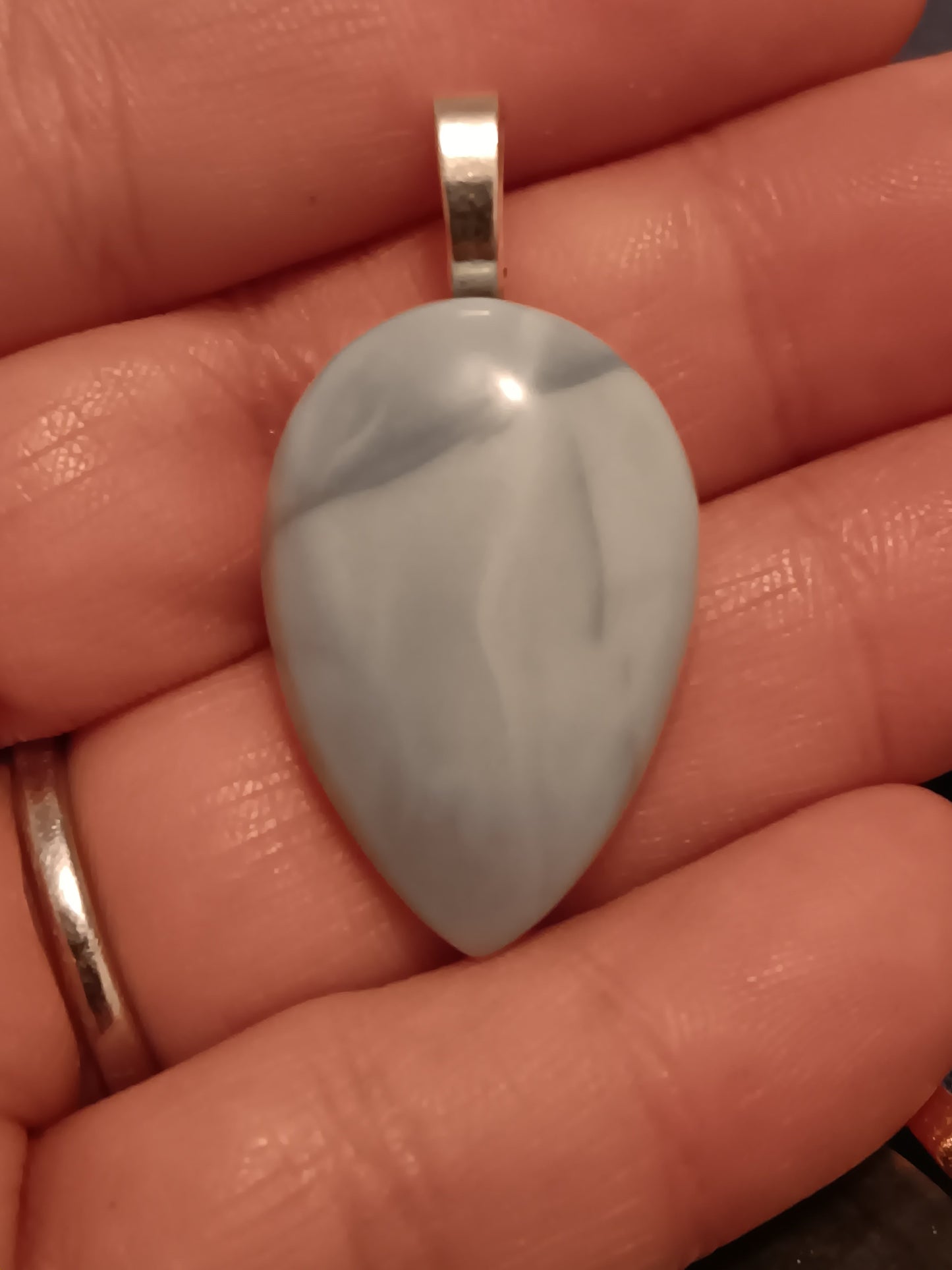 Blue Oyhee Opal Simple Bail Pendant