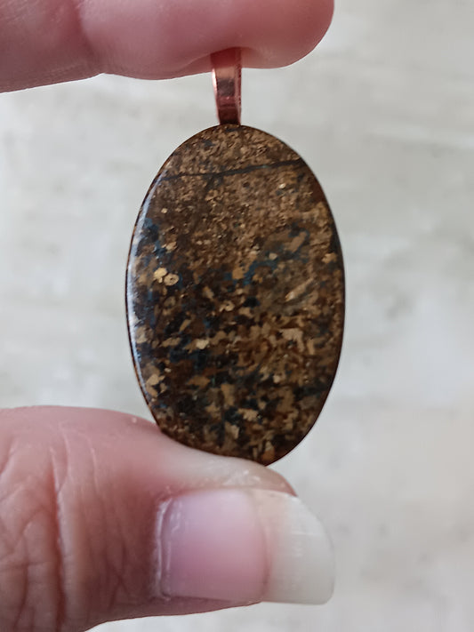 Bronzite Simple Bail Pendant