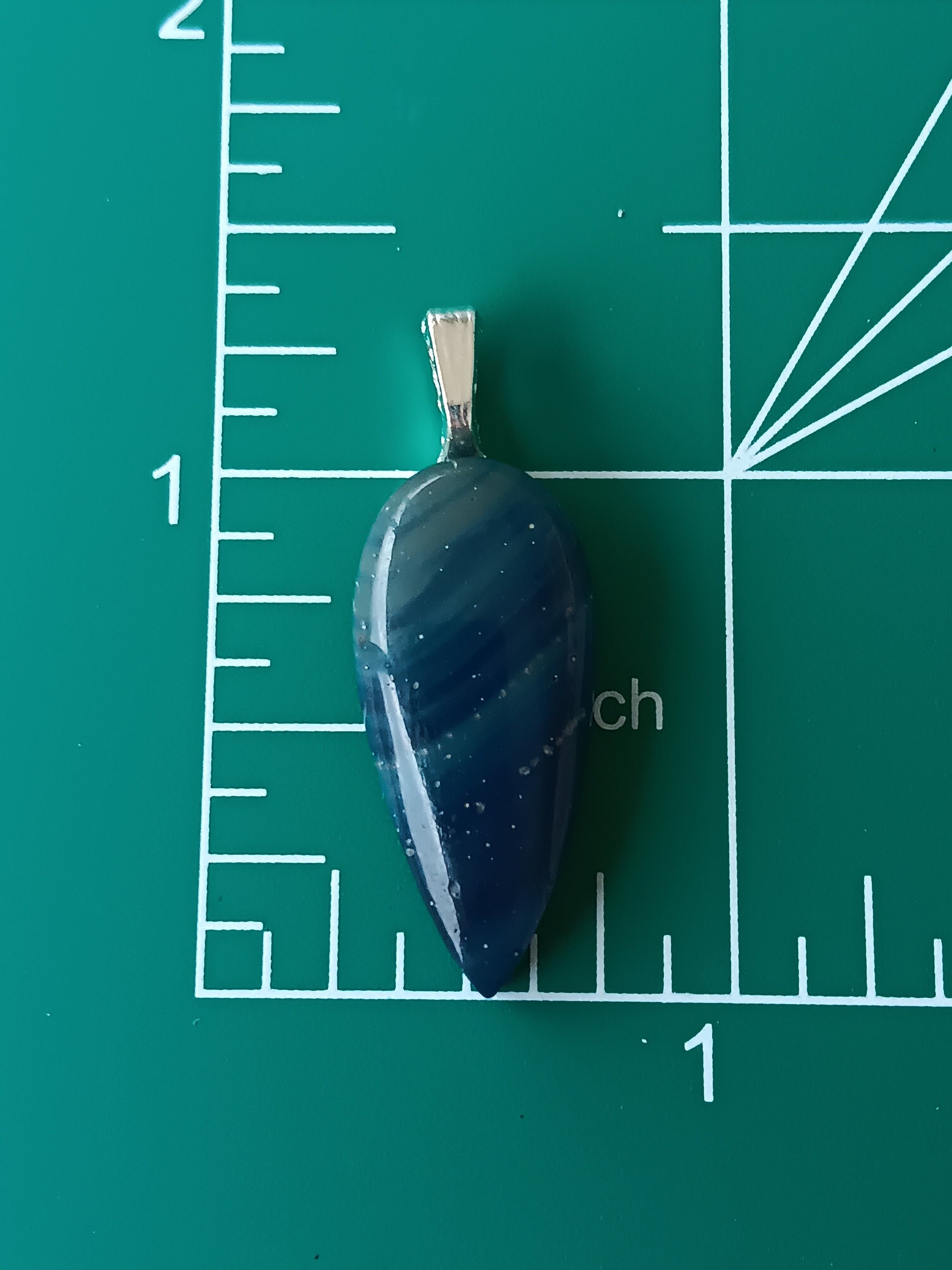 Blue Siber Agate Simple Bail Pendant