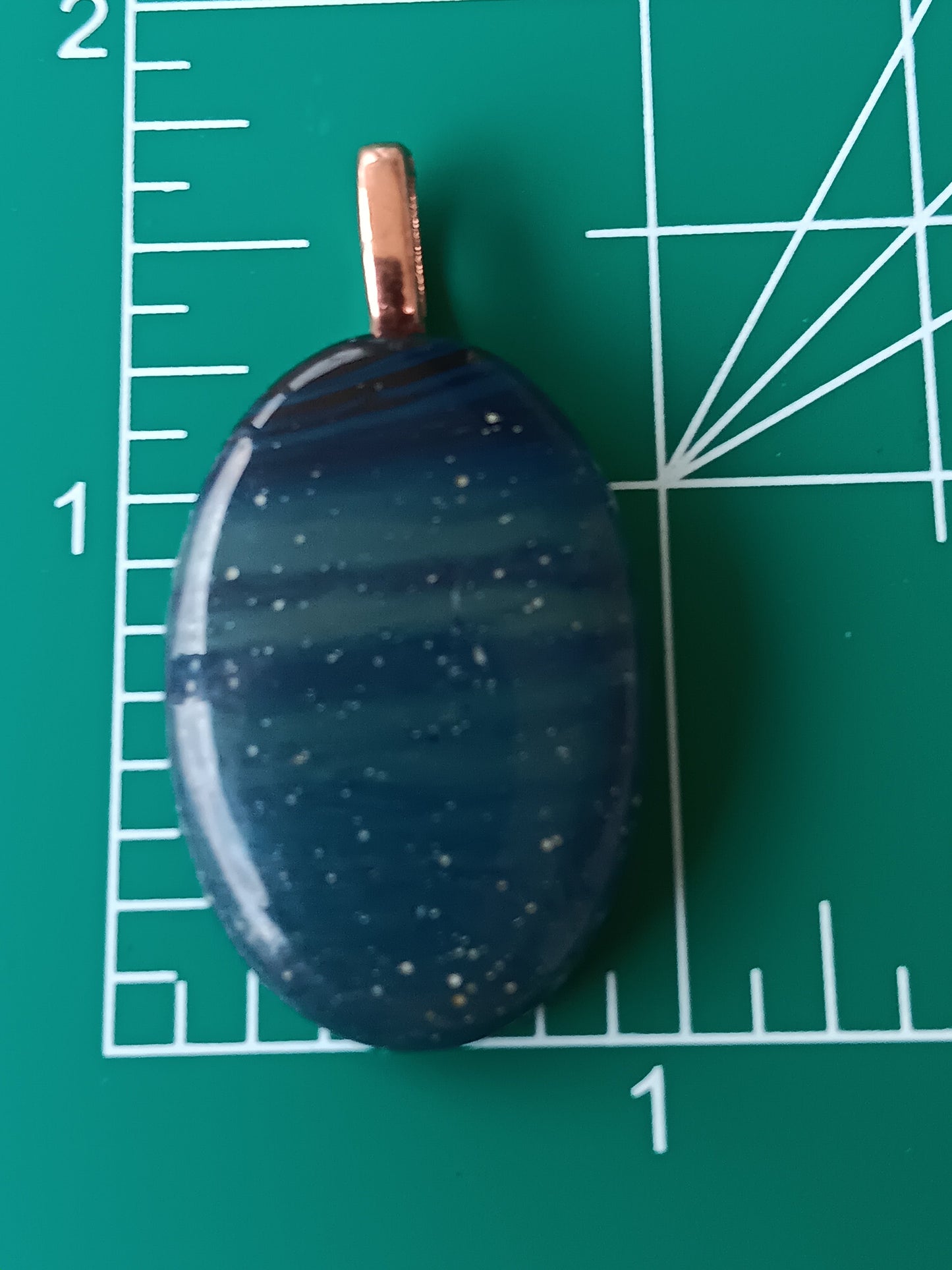 Blue Siber Agate Simple Bail Pendant