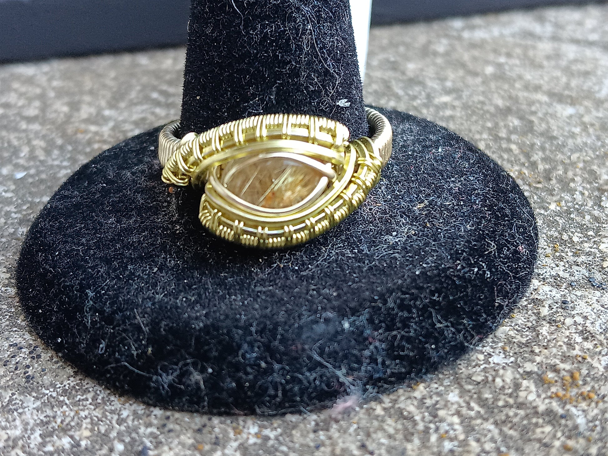 Rutilated, Gold Rutilated Quartz  Champaign Gold Ring size 9